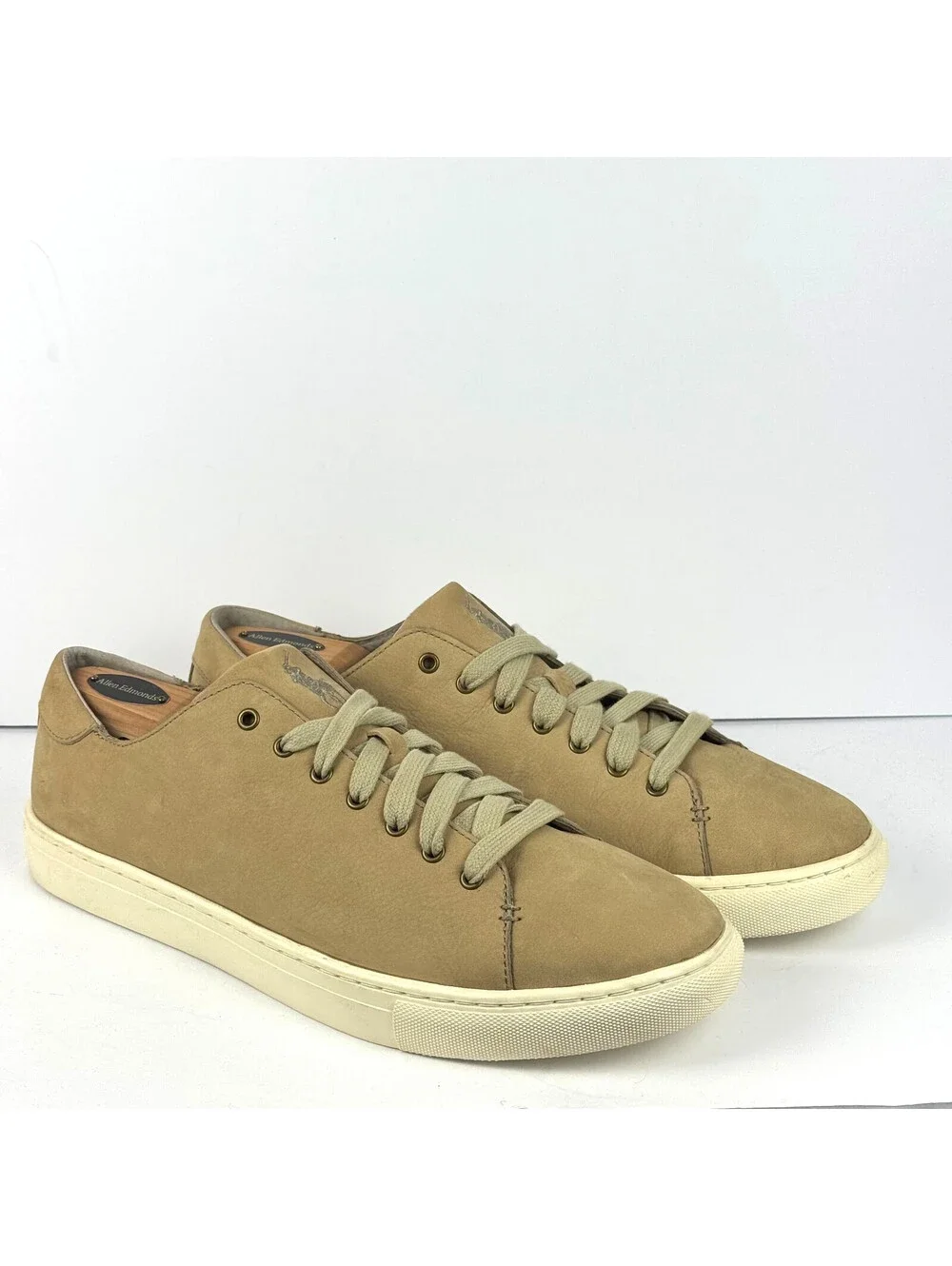 Polo Ralph Lauren Jermain Mens 13 D Tan Suede Leather Sneaker Shoes EUC